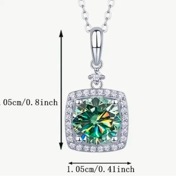 COPY - COPY - MOISSANITE 2 Carat Emerald Cut Pendant Necklace - Picture 5 of 9